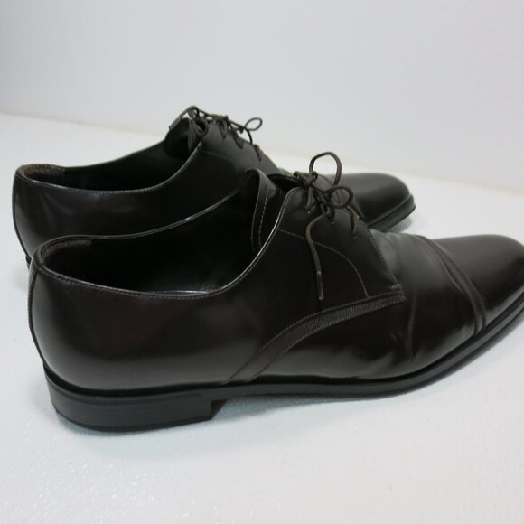 Prada Cap Toe Leather Dress oxfords Men's Footwear Shoes Men's Italy Sz 11 - Picture 4 of 10